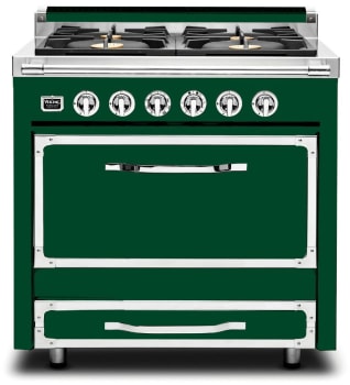 Viking Tuscany Series TVDR3614BIV - 36 Inch Freestanding Dual Fuel Range in Ivy Finish