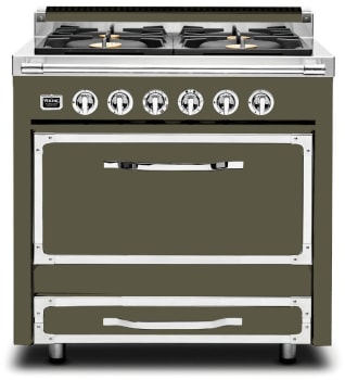 Viking Tuscany Series TVDR3614BMA - 36 Inch Freestanding Dual Fuel Range in Martini Finish