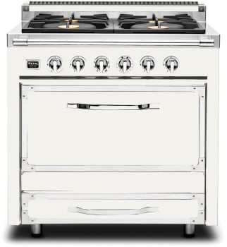 Viking Tuscany Series TVDR3614BPW - 36 Inch Freestanding Dual Fuel Range in Front View