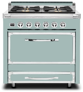 Viking Tuscany Series TVDR3614BSP - 36 Inch Freestanding Dual Fuel Range in Splash Finish