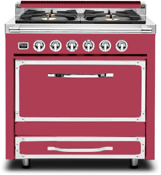 Viking Tuscany Series TVDR3614BVA - 36 Inch Freestanding Dual Fuel Range in Front View