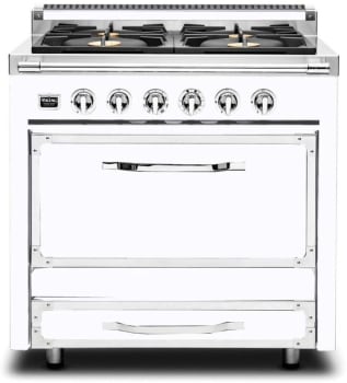 Viking Tuscany Series TVDR3614BWH - 36 Inch Freestanding Professional Dual Fuel Range