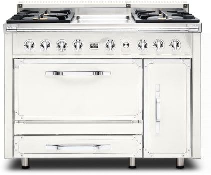 Viking Tuscany Series TVDR4814GPW - 48 Inch Freestanding Dual Fuel Range in Front View