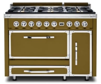 Viking TVDR4816BAN 48 Inch Freestanding Dual Fuel Range with 6 Sealed Burners 6.2 cu. ft. Total Capacity Double Oven Storage Drawer Continuous Grates Tru Convection TruGlide Rack and 8 Cooking Functio...