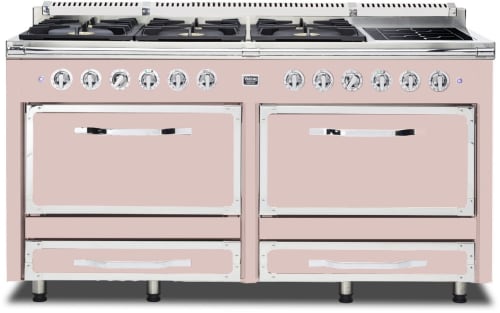 Viking Tuscany Series TVDR6616IBH - 66 Inch Freestanding Dual Fuel Range in Blush Finish