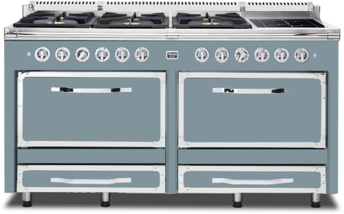 Viking Tuscany Series TVDR6616INS - 66 Inch Freestanding Dual Fuel Range in November Sky Finish