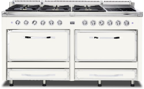 Viking Tuscany Series TVDR6616IPW - 66 Inch Freestanding Dual Fuel Range in Front View