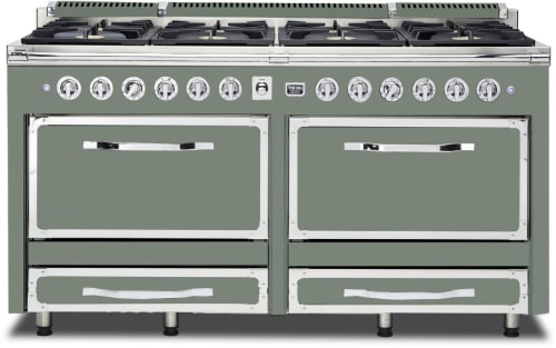Viking Tuscany Series TVDR6618BEU - 66 Inch Freestanding Dual Fuel Range in Eucalyptus Finish
