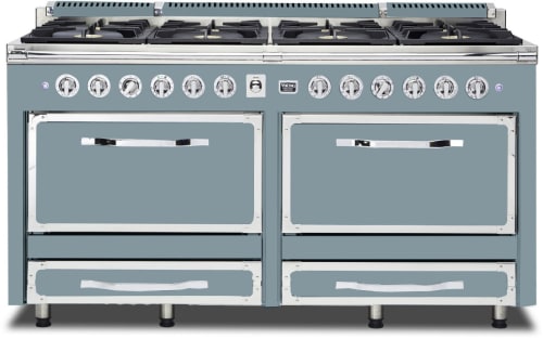 Viking Tuscany Series TVDR6618BNS - 66 Inch Freestanding Dual Fuel Range in November Sky Finish