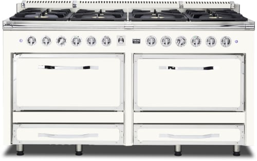 Viking Tuscany Series TVDR6618BPW - 66 Inch Freestanding Dual Fuel Range in Front View