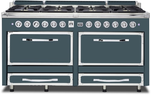 Viking Tuscany Series TVDR6618BSQ - 66 Inch Freestanding Dual Fuel Range in Front View
