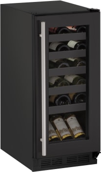 U Line U1215wcb00b 15 Inch Undercounter Wine Storage With 24 Bottle Capacity Natural Beech Wood Fronts Led Lighting Reversible Door Swing Digital Touch Pad Control And Star K Certified Black