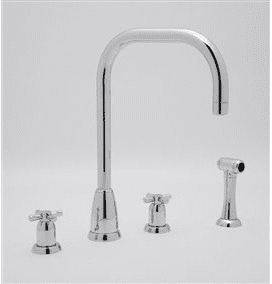 Rohl U4892xstn Double Handle U Spout Kitchen Faucet With Sidespray