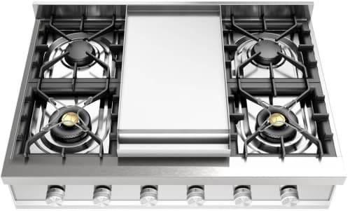 Ilve Professional Plus II UHCP36FSS - Professional Plus II 36 inch Built-In Gas Rangetop with Griddle, in Stainless Steel
