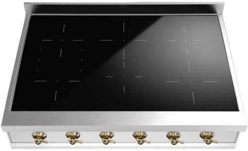 Ilve Nostalgie II Collection UHCPI366NSSG - Nostalgie II 36 inch Built-In Induction Rangetop (Stainless Steel, Brass)
