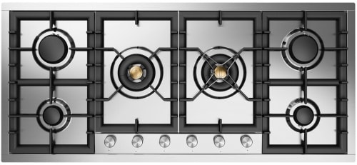 Ilve Professional Plus II UHCPT125SS - Professional Plus II 48 inch Built-In Gas Cooktop with Total Black Brass Burners, in Stainless Steel (6 Sealed Burners)