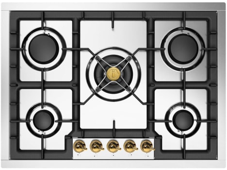 Ilve Nostalgie II Collection UHCPT75NSSG - Nostalgie II 30 inch Built-In Gas Cooktop with 5 Burners, in Stainless Steel