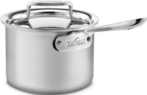All Clad Bd55202 2 Quart D5 Brushed Stainless Steel Sauce Pan With 5 All Clad Bd55202 Front View
