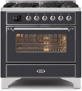Ilve Majestic II Collection UM096DNS3MGC - 36 Inch Matte Graphite Natural Gas Freestanding Range