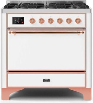 Ilve Majestic II Collection UM096DQNS3WHPNG - 36 Inch White Natural Gas Freestanding Range