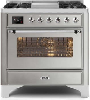 Ilve Majestic II Collection UM09FDNS3SSC - 36 Inch Stainless Steel Natural Gas Freestanding Range