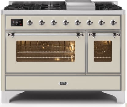Ilve Majestic II Collection UM12FDNS3AWC - 48 Inch Antique White Natural Gas Freestanding Range