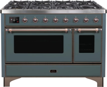 Ilve Majestic II Collection UM12FDNS3BGB - 48 Inch Freestanding Dual Fuel Range in Front View