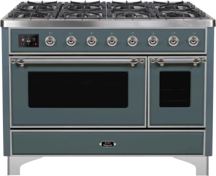 Ilve Majestic II Collection UM12FDNS3BGC - 48 Inch Freestanding Dual Fuel Range in Front View