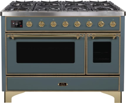 Ilve Majestic II Collection UM12FDNS3BGG - 48 Inch Freestanding Dual Fuel Range in Front View