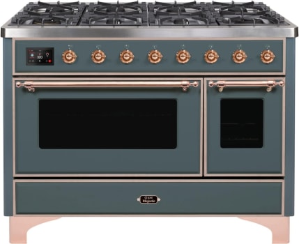 Ilve Majestic II Collection UM12FDNS3BGP - 48 Inch Freestanding Dual Fuel Range in Front View