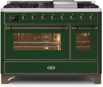 Ilve Majestic II Collection UM12FDNS3EGBLP - 48 Inch Emerald Green Liquid Propane Freestanding Range