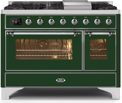 Ilve Majestic II Collection UM12FDNS3EGC - 48 Inch Emerald Green Natural Gas Freestanding Range