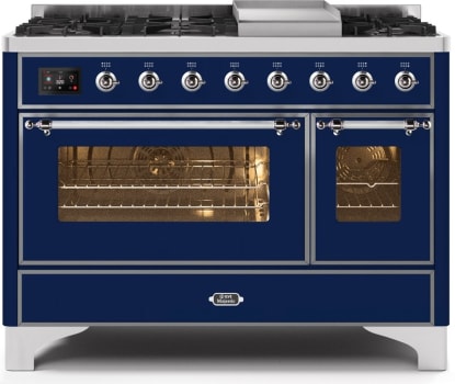 Ilve Majestic II Collection UM12FDNS3MBC - 48 Inch Midnight Blue Natural Gas Freestanding Range