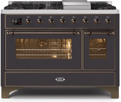 Ilve Majestic II Collection UM12FDNS3MGB - 48 Inch Matte Graphite Natural Gas Freestanding Range