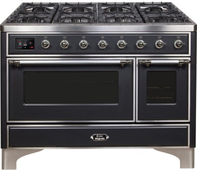 Ilve Majestic II Collection UM12FDNS3MGC - 48 Inch Matte Graphite Natural Gas Freestanding Range