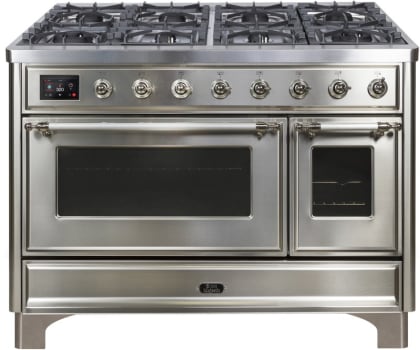 Ilve Majestic II Collection UM12FDNS3SSC - 48 Inch Stainless Steel Natural Gas Freestanding Range