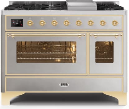 Ilve Majestic II Collection UM12FDNS3SSG - 48 Inch Stainless Steel Natural Gas Freestanding Range
