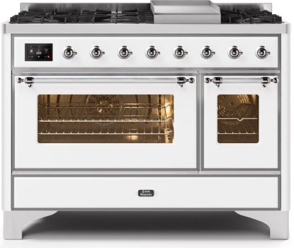 Ilve Majestic II Collection UM12FDNS3WHC - 48 Inch White Natural Gas Freestanding Range