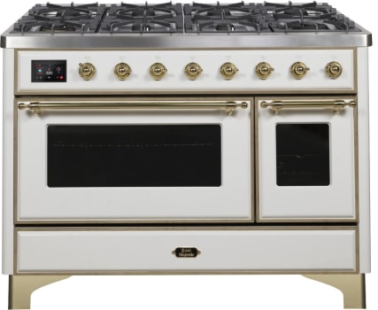 Ilve Majestic II Collection UM12FDNS3WHG - 48 Inch White Natural Gas Freestanding Range