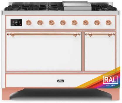 Ilve Majestic II Collection UM12FDQNS3RAP - 48 Inch Freestanding Dual Fuel Range in Front View