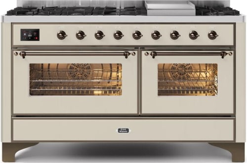 Ilve Majestic II Collection UM15FDNS3AWB - 60 Inch Freestanding Dual Fuel Range in Front View
