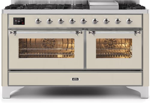 Ilve Majestic II Collection UM15FDNS3AWC - 60 Inch Freestanding Dual Fuel Range in Front View