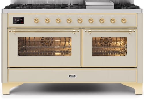 Ilve Majestic II Collection UM15FDNS3AWGLP - 60 Inch Freestanding Dual Fuel Range with 9 Sealed Burners in Front View