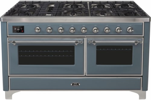 Ilve Majestic II Collection UM15FDNS3BGC - 60 Inch Freestanding Dual Fuel Range in Front View