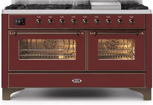 Ilve Majestic II Collection UM15FDNS3BUB - 60 Inch Freestanding Dual Fuel Range in Front View