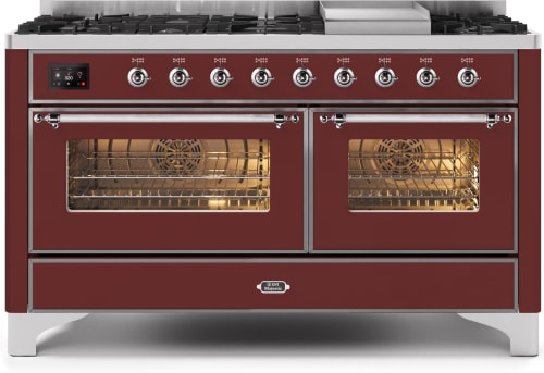 Ilve Majestic II Collection UM15FDNS3BUC - 60 Inch Freestanding Dual Fuel Range in Front View