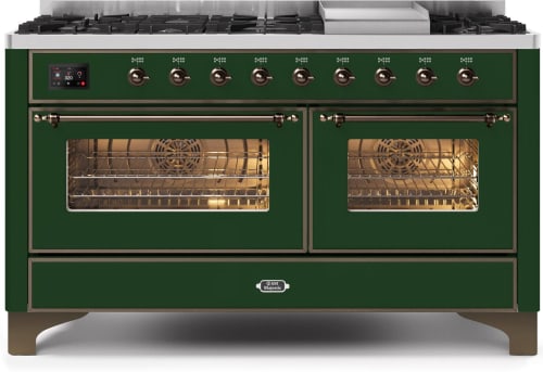 Ilve Majestic II Collection UM15FDNS3EGB - 60 Inch Freestanding Dual Fuel Range in Front View