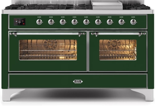 Ilve Majestic II Collection UM15FDNS3EGCLP - 60 Inch Freestanding Dual Fuel Range with 9 Sealed Burners in Front View