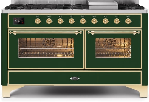 Ilve Majestic II Collection UM15FDNS3EGG - 60 Inch Freestanding Dual Fuel Range in Front View