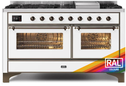 Ilve Majestic II Collection UM15FDNS3RABLP - 60 Inch Freestanding Dual Fuel Range in Front View